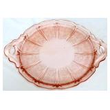 Vintage pink cherry blossom cake plate