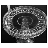 EAPG clear 9in diameter cake stand