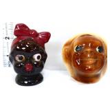 Pair vtg Americana face 3in salt/pepper shakers