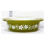 Vntg Pyrex spring blossom #471 dish w lid see pics