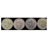 Lot of 4 1970s Ike dollar coins