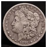 1881O Morgan silver dollar