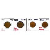 Lot of 4 2 cent coins