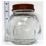 Clear glass Nut House jar