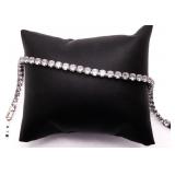 White sapphire tennis bracelet, lab created