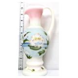 Fenton 10in rosalene water lily pitcher