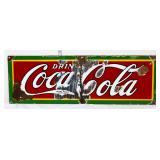 Vntg porcelain 30x10 Coca Cola sign see pics