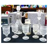 8 piece clear glassware estate lot