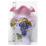 Fenton blue burmese 8in grape vine vase