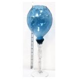 Vntg Empoli 17in twisted stem blue/clear chalice