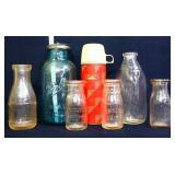 Mixed estate lot, inc vintage milk bottles