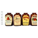 Lot of 4 vintage amber glass snuff bottles