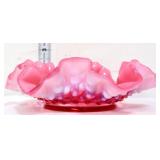 Fenton cranberry opalescent hobnail 6in bonbon