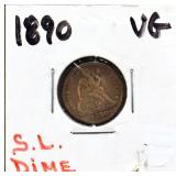 1890 seated liberty dime