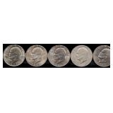 Lot of 5 1971 Ike dollar coins