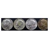 Lot of 4 1967 Kennedy half dollars