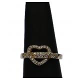 Sterling white sapphire heart ring