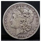 1884O Morgan silver dollar