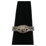 Sterling white sapphire wedding set, lab created