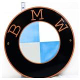 Round metal 12in BMW sign