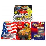 Lot of 4 toy race cars in org packages