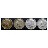 Lot of 4 1968 Kennedy half dollars