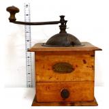 Vintage wood coffee grinder