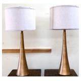 Pair tall buffet lamps w/ white shades see pics
