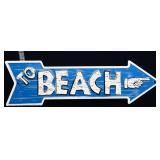 Metal To The Beach arrow sign