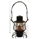Vintage railroad lantern, electrified