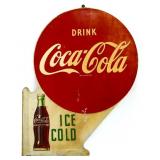 1955 metal 18x22 Coca Cola flange sign