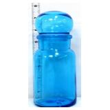 Vntg Belgium blue apothecary jar w/ ball stopper