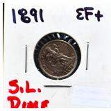1891 seated liberty dime