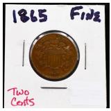 1865 2 cent coin