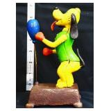 Cast iron yellow dog boxing bank