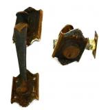 2 piece vintage iron door hardware lot