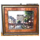 Framed 45.5x38 Parisian scene art NO SHIPPING