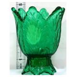 Fenton emerald green tulip candleholder