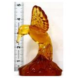 Fenton amber 5in hummingbird figure