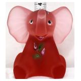 Fenton pink satin 2003 Pacific NW sitting elephant