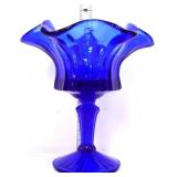 Fenton 6in cobalt open compote