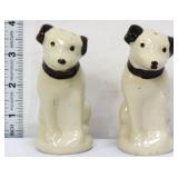 Vntg white Nipper dog figural salt/pepper set