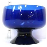 Vintage cobalt glass pedestal bowl