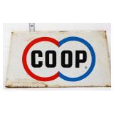 Vntg metal 13.5x7 Coop sign