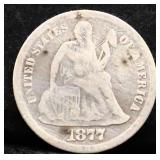 1877 Carson City seated liberty dime