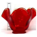 Amberina 4in hankerchief bowl