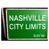 Metal Nashville City Limits sign