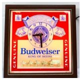 Vntg lighted Budweiser adv clock see pics NO SHIP