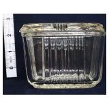 Vintage clear fridge dish w/ lid