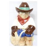 Vntg Treasure Craft cowboy w/ lasso cookie jar